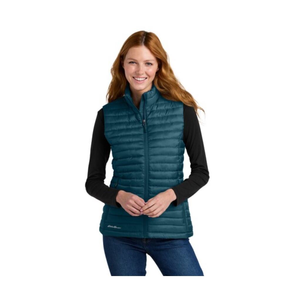 Eddie Bauer teal packable quilted vest